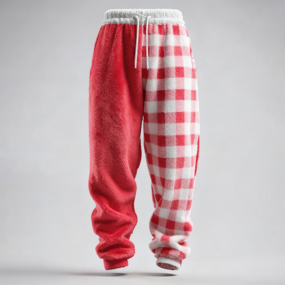 Comstylish Men's Fun Christmas Color-blocked Comfortable Plush Sweatpants