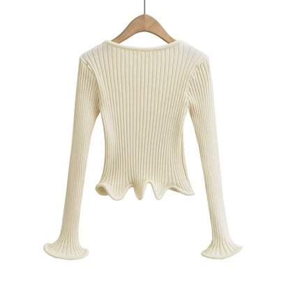 White Autumn Short Knitted Cardigan Sweater Coat for – Stylish and Cozy Outerwear
