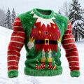 Comstylish Men's Cosplay Elf Pattern Plush Sweatshirt