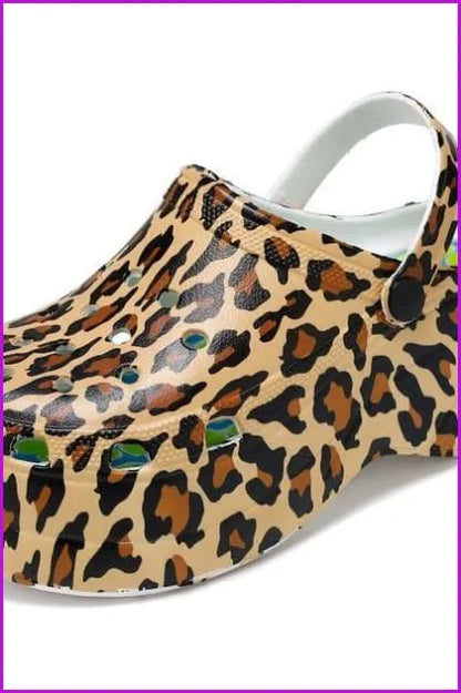 Summer High Heel Hole Slippers Outdoor Beach Sandals F1987