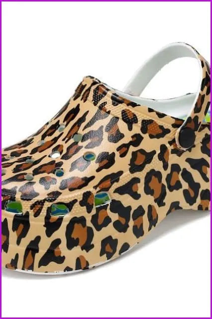 Summer High Heel Hole Slippers Outdoor Beach Sandals F1987