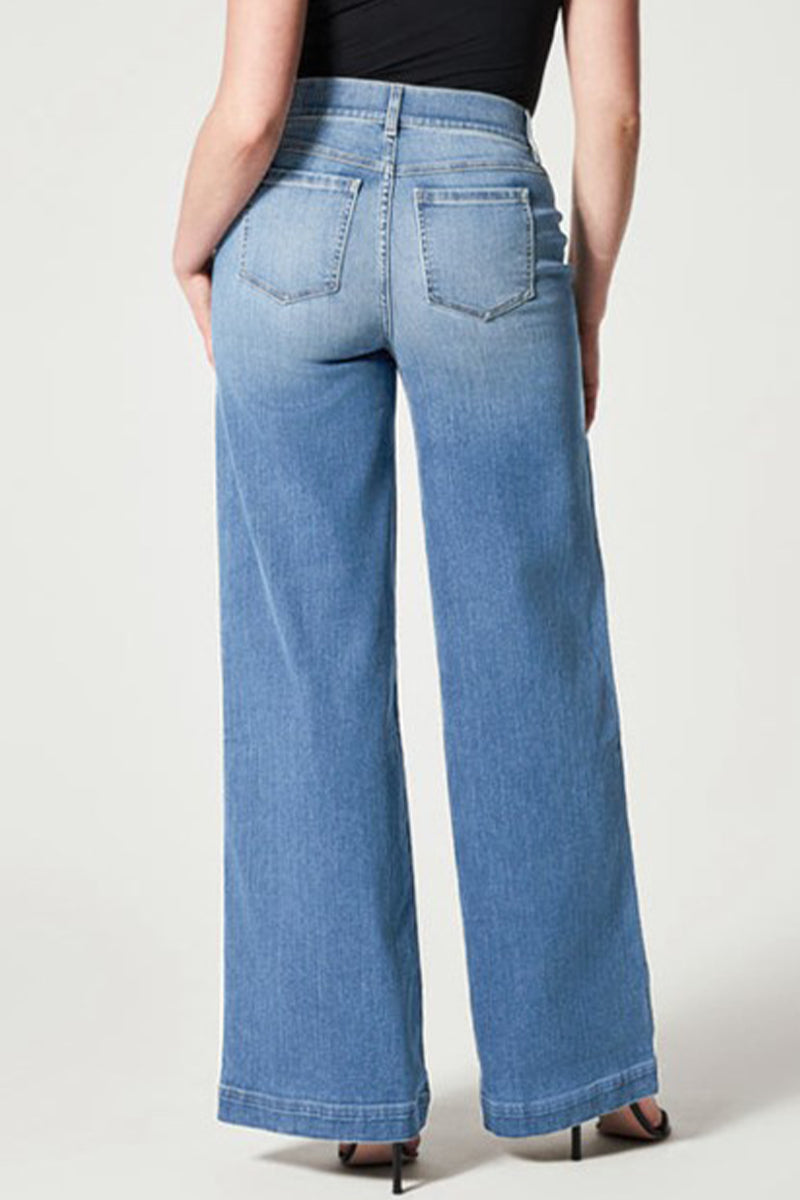 Street Patchwork Mid Waist Loose Denim Jeans