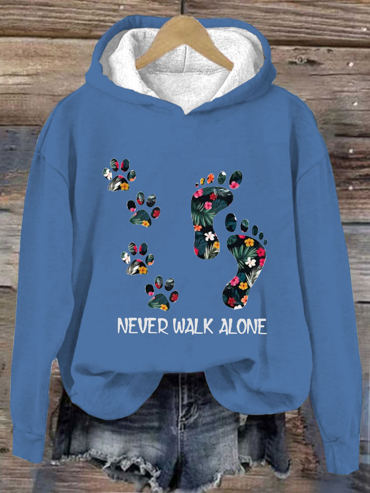 Comstylish Women's Never Walk Alone Animal Lover Sweatshirt