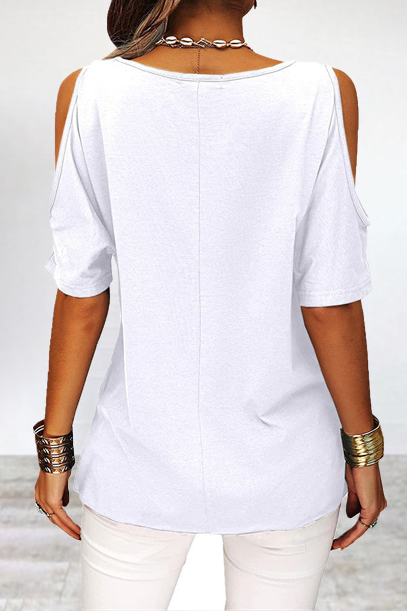 Simplicity Asymmetrical O Neck T-shirts(6 Colors)