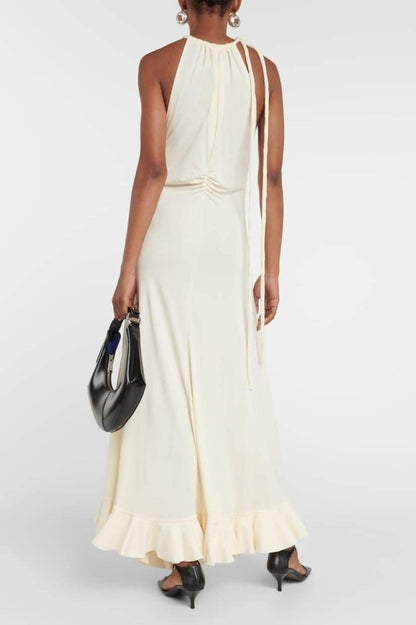 Edna Halter Gathered Maxi Dress