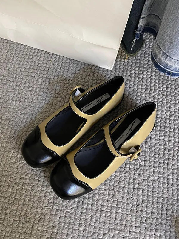 Round Cut Round-toe Split-joint Mary Janes