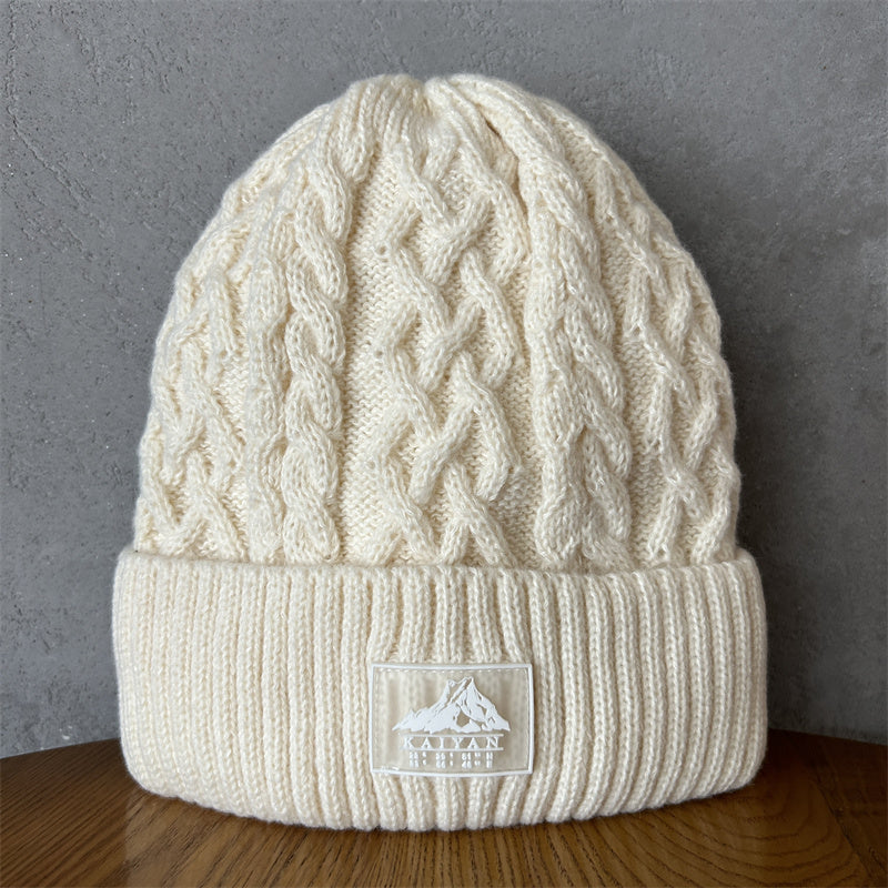 Unisex Thick Needle Wool Mountain Embroidery Knitted Hat elevenforest