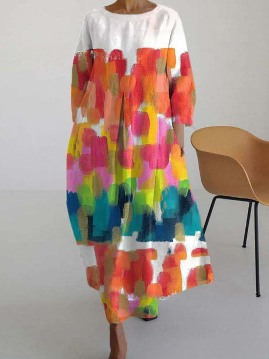 KS | Elegant colorful summer maxi dress