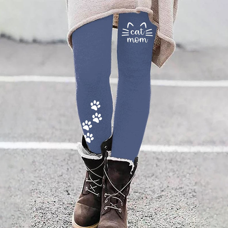Comstylish Cat Mom Printed Casual Leggings
