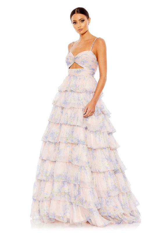Cami Cut-out Backless Tiered Ruffle Hem Maxi Dress