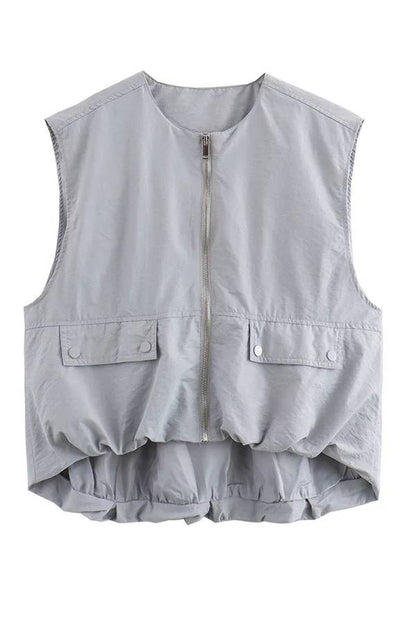 Fashionable Loose Sleeveless Pocket Vest