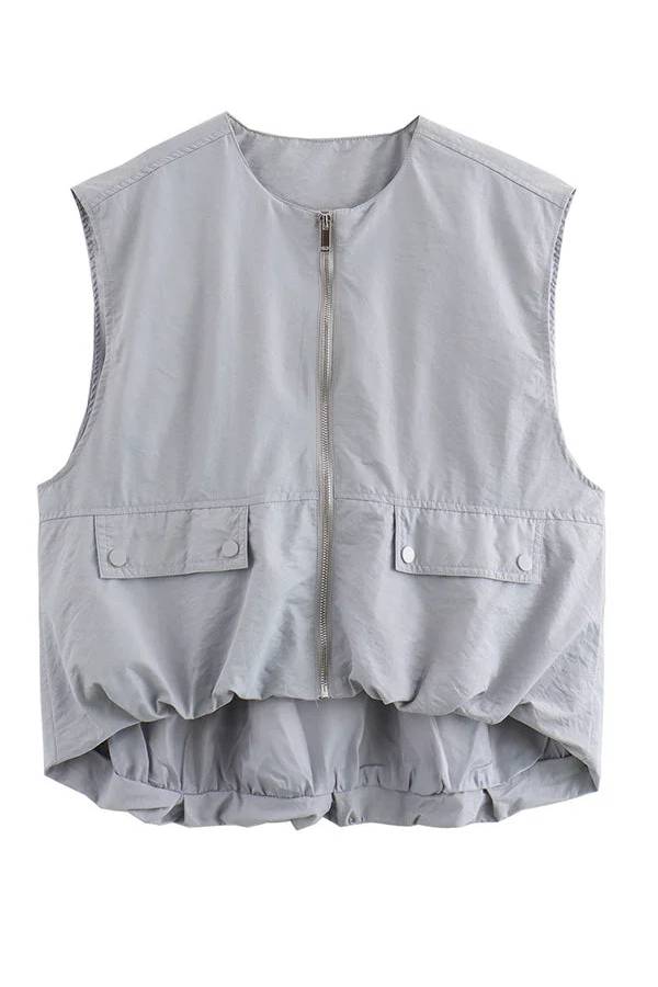 Fashionable Loose Sleeveless Pocket Vest
