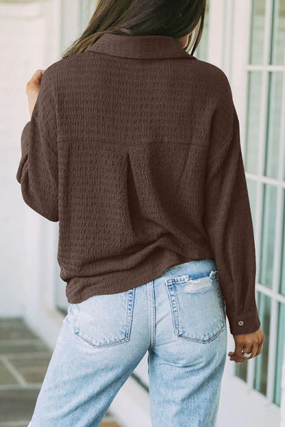 Simplicity Pocket Turndown Collar Tops