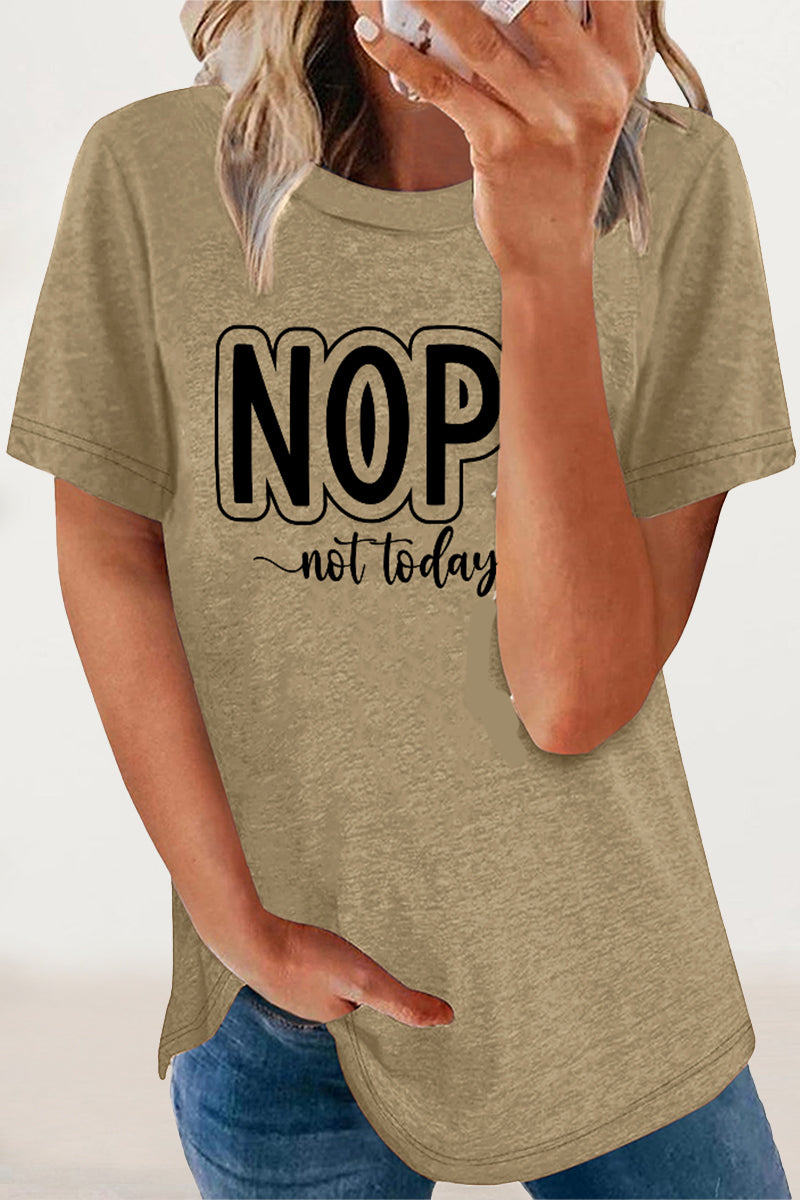 Letter Print O Neck T-shirts