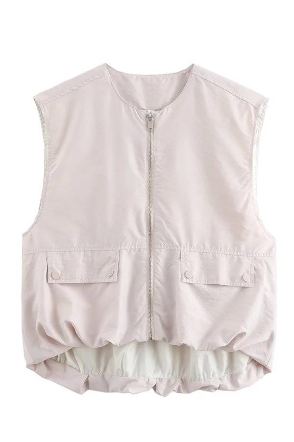 Fashionable Loose Sleeveless Pocket Vest