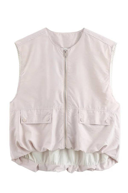 Fashionable Loose Sleeveless Pocket Vest