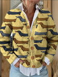 Comstylish Dachshund Graphic Women's Sweater Cardigan