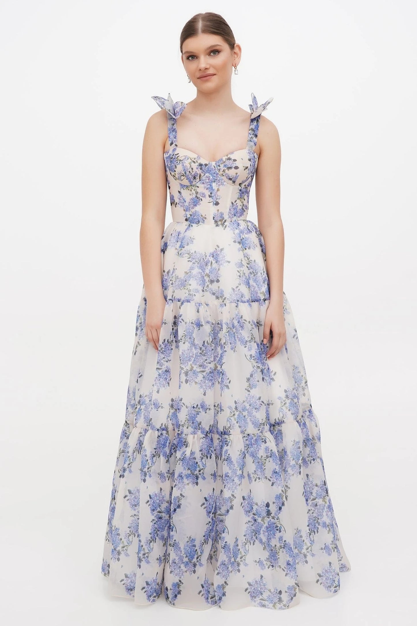 Sweetheart Neckline Frill Maxi Dress