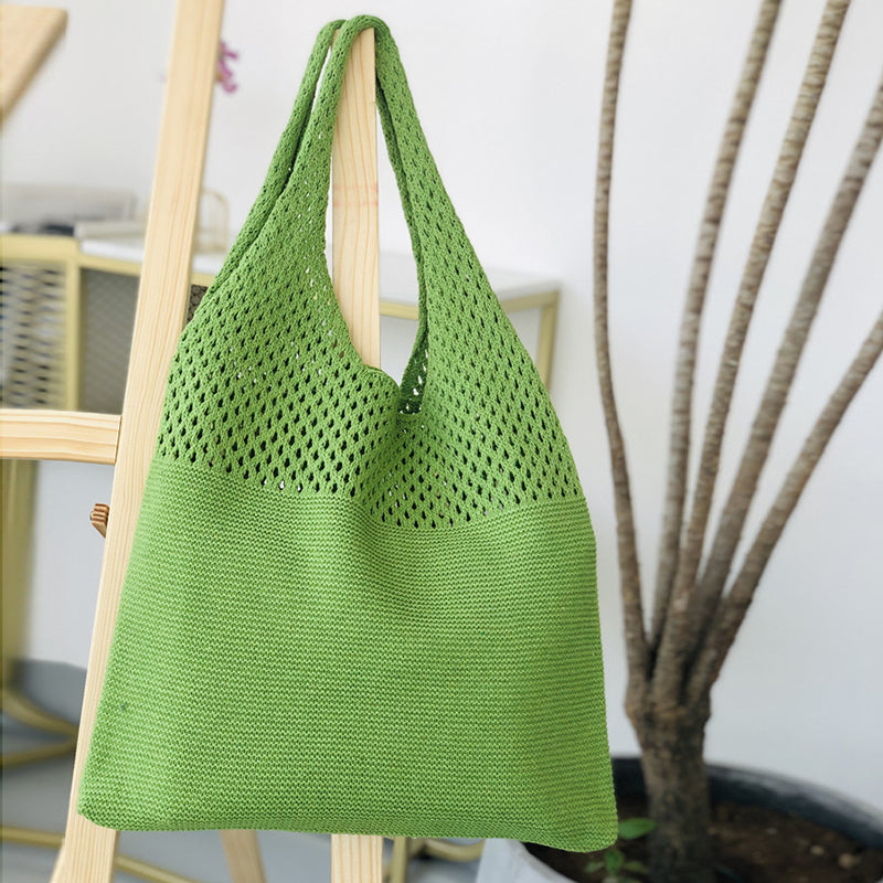 Retro Hollow Hand-Held Shoulder Knitted Wool Bag elevenforest