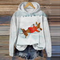 Comstylish Christmas Water Dogs Casual Hoodie