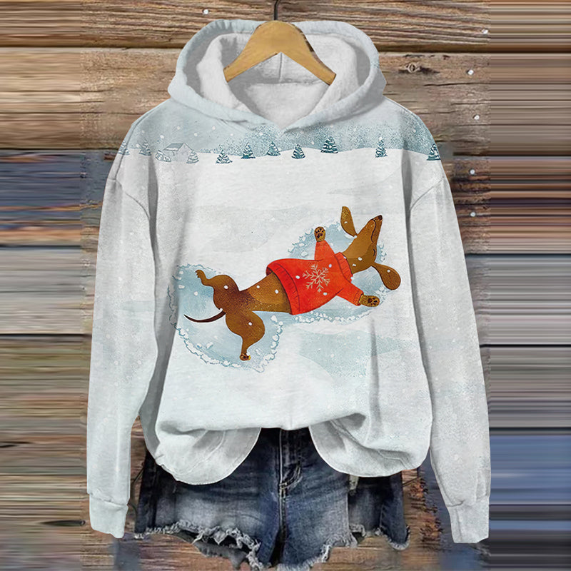Comstylish Christmas Water Dogs Casual Hoodie