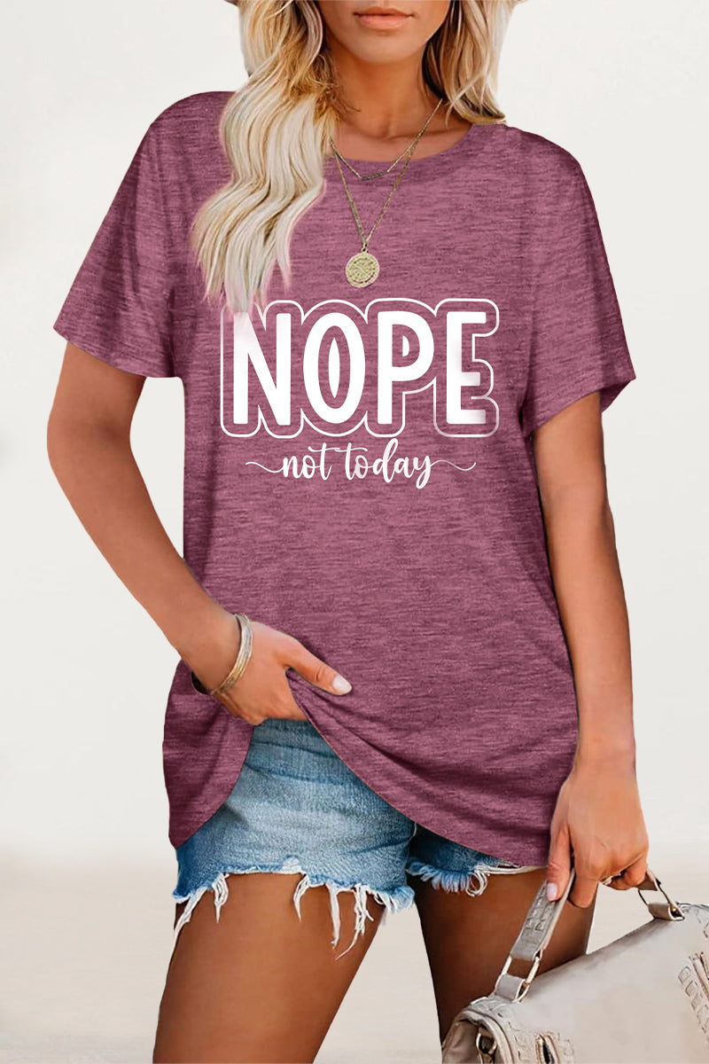 Letter Print O Neck T-shirts