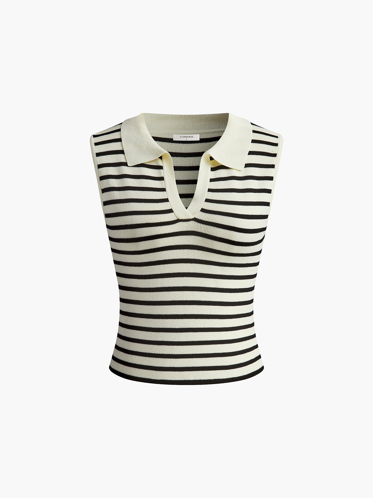 Striped Lapel Sweater Slim Vest