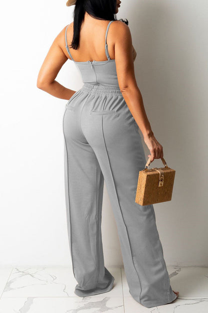 Vests Pants Spaghetti Strap Sleeveless Two Pieces