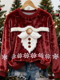 Women's Christmas Santa Claus Art  Flannel Hoodie