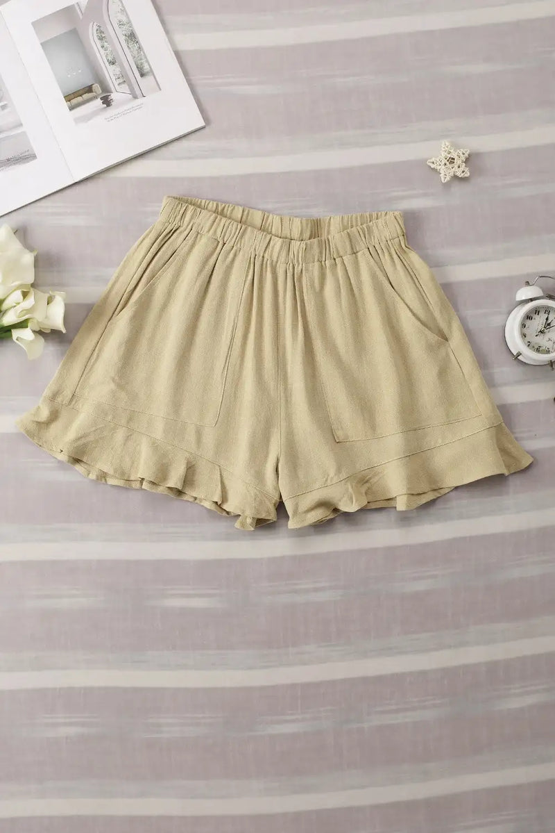 Apricot Ruffle Shorts