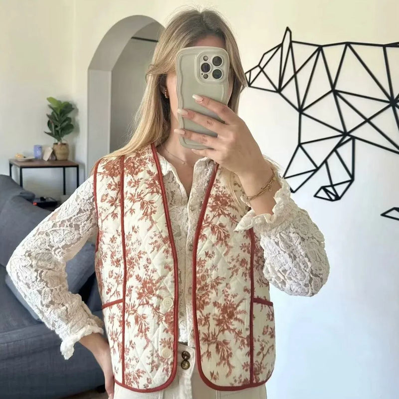 Printed Padded Waistcoat