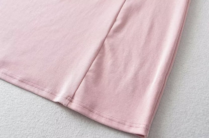 Pure Suit Autumn Winter Short Slim Long Sleeve Cardigan Inner Wear Pleated Cami Dress