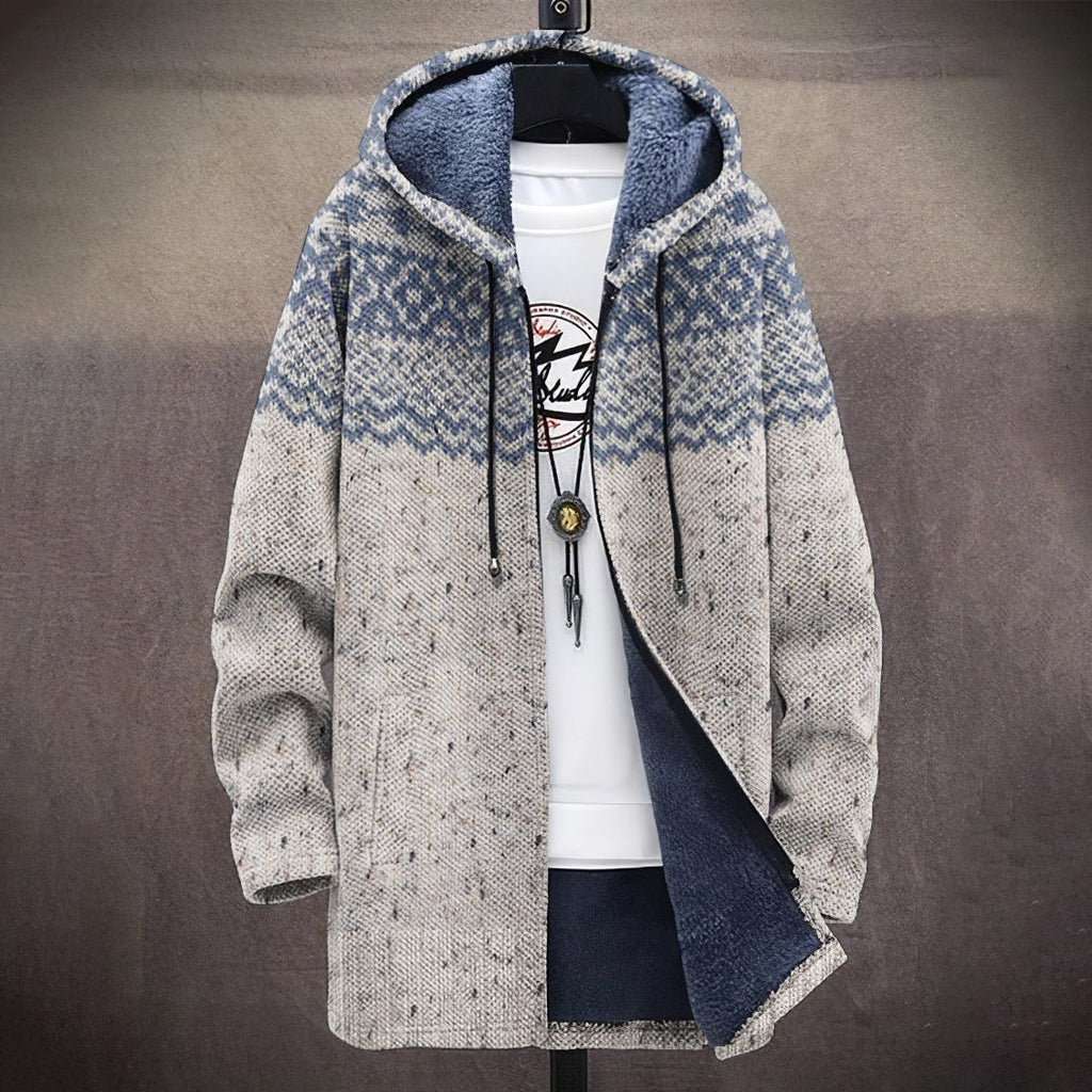 Men's Vintage Knitted Jacquard Pattern Cozy Cardigan Sweater elevenforest