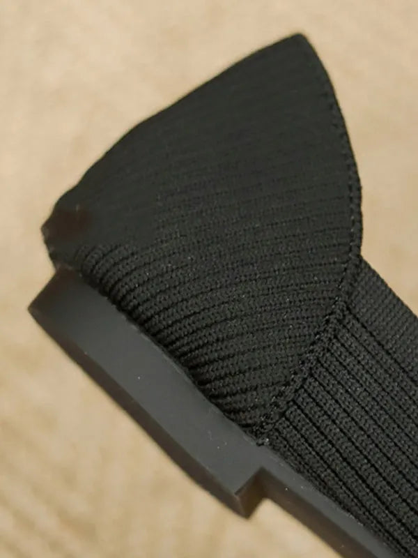 Color Square-toe Flats Shoes