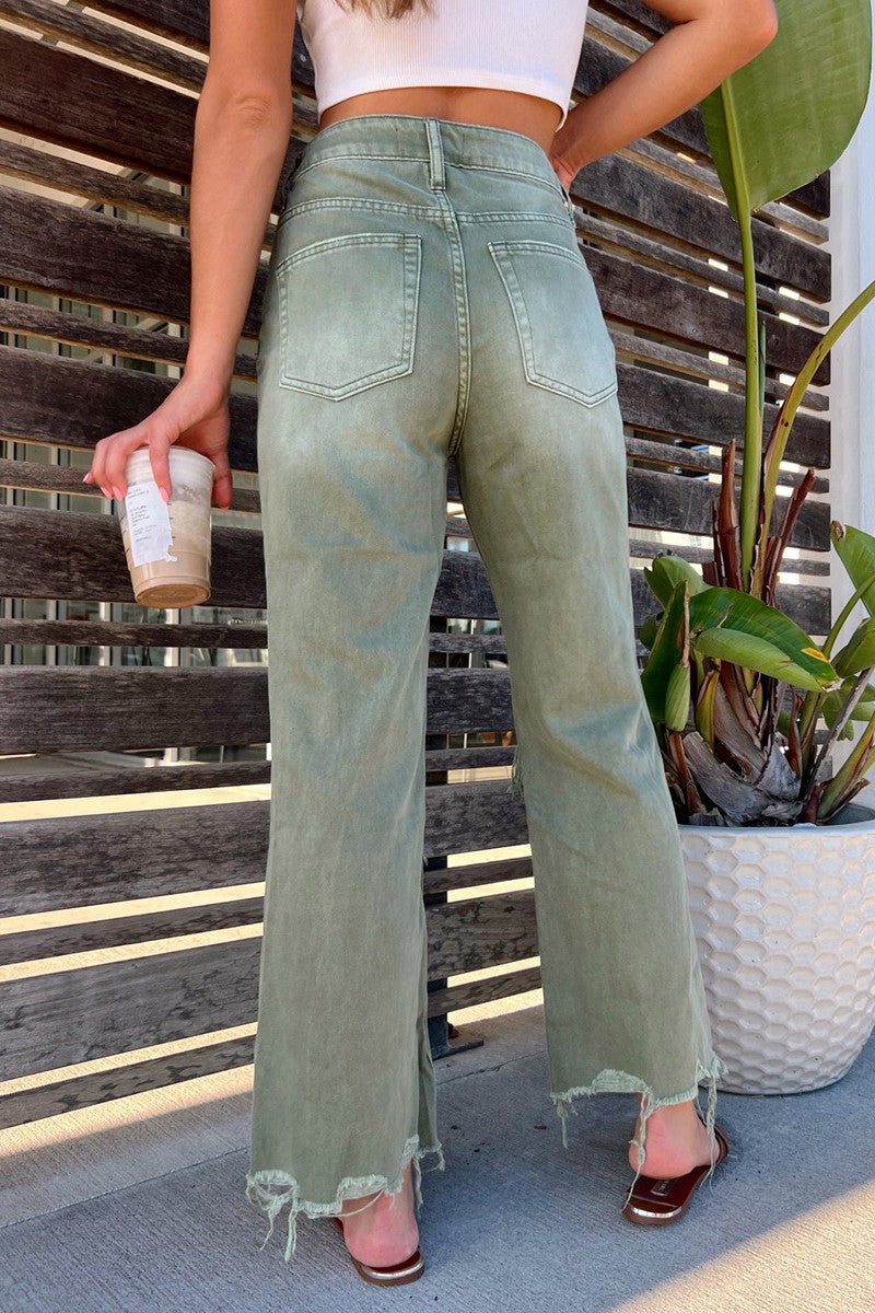 Ripped Patchwork High Waist Regular Denim Jeans