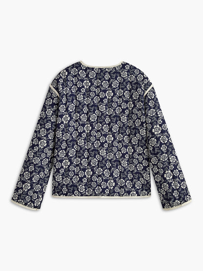 Printed Pockets Winter Coat