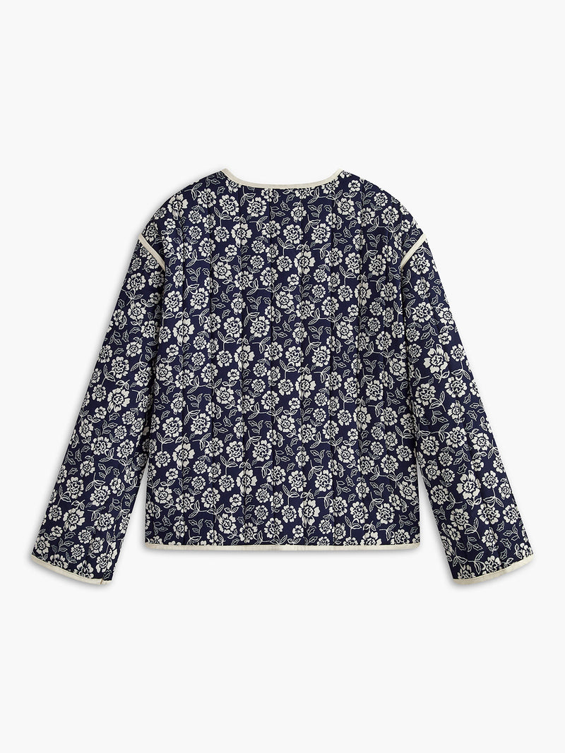 Printed Pockets Winter Coat