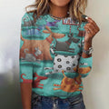 Comstylish Party Dog Print Women's T-Shirt