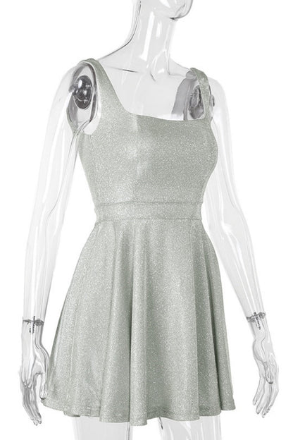 Color Backless U Neck Vest Dresses