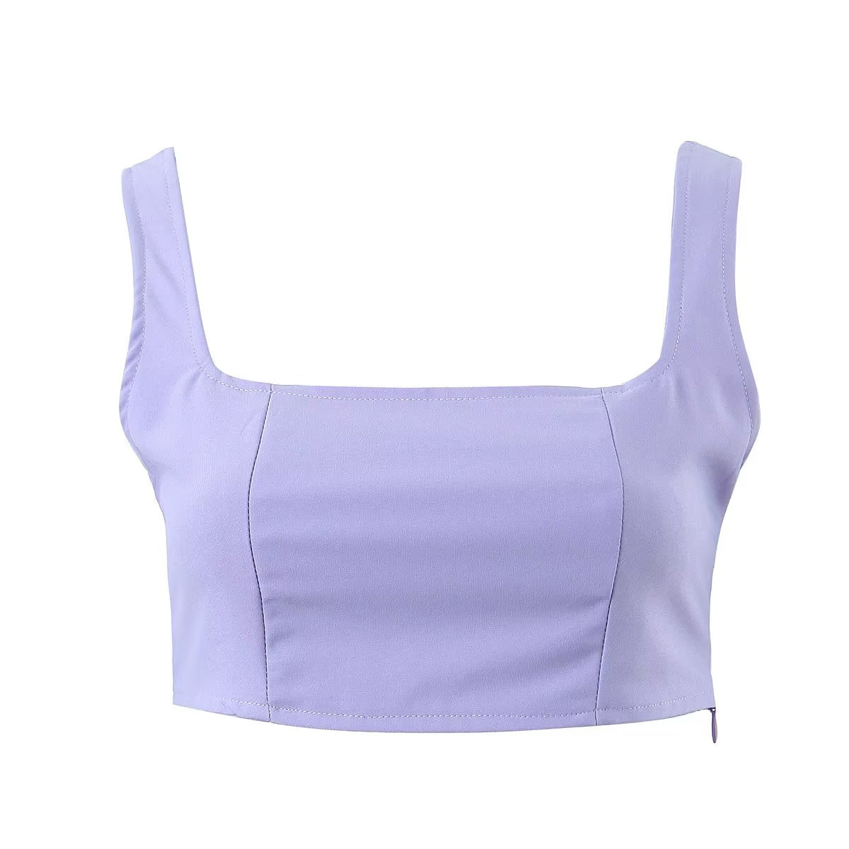Winter Clothing Short Small Tank Top Top High Waist Buckle Pants Suit Set