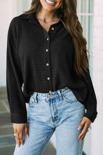 Simplicity Pocket Turndown Collar Tops