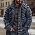 Men's Vintage Fair Isle Knit Warm Long Cardigan elevenforest