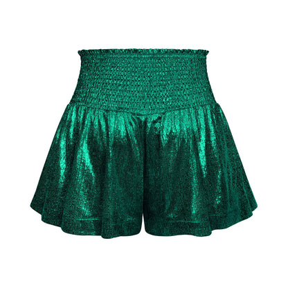 Choose to Sparkle Metallic Shorts - Green