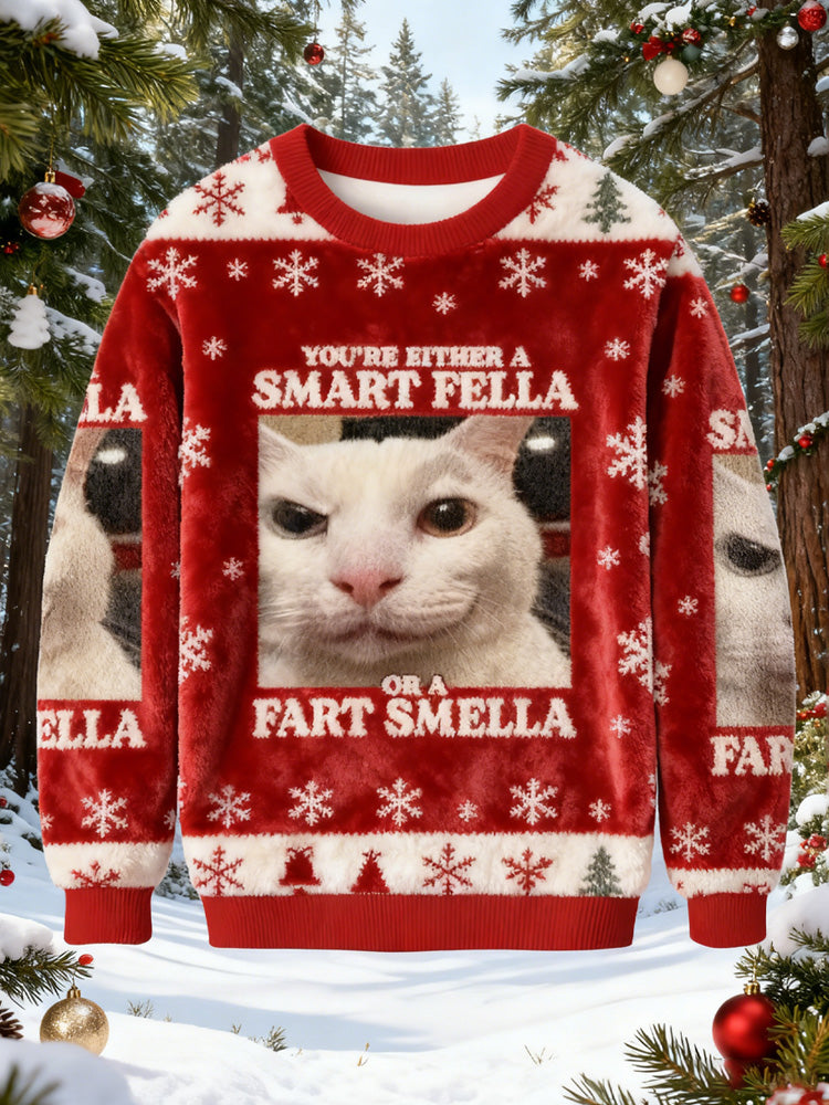 Comstylish You're Either A Smart Fella Christmas Ugly Sweatshirt