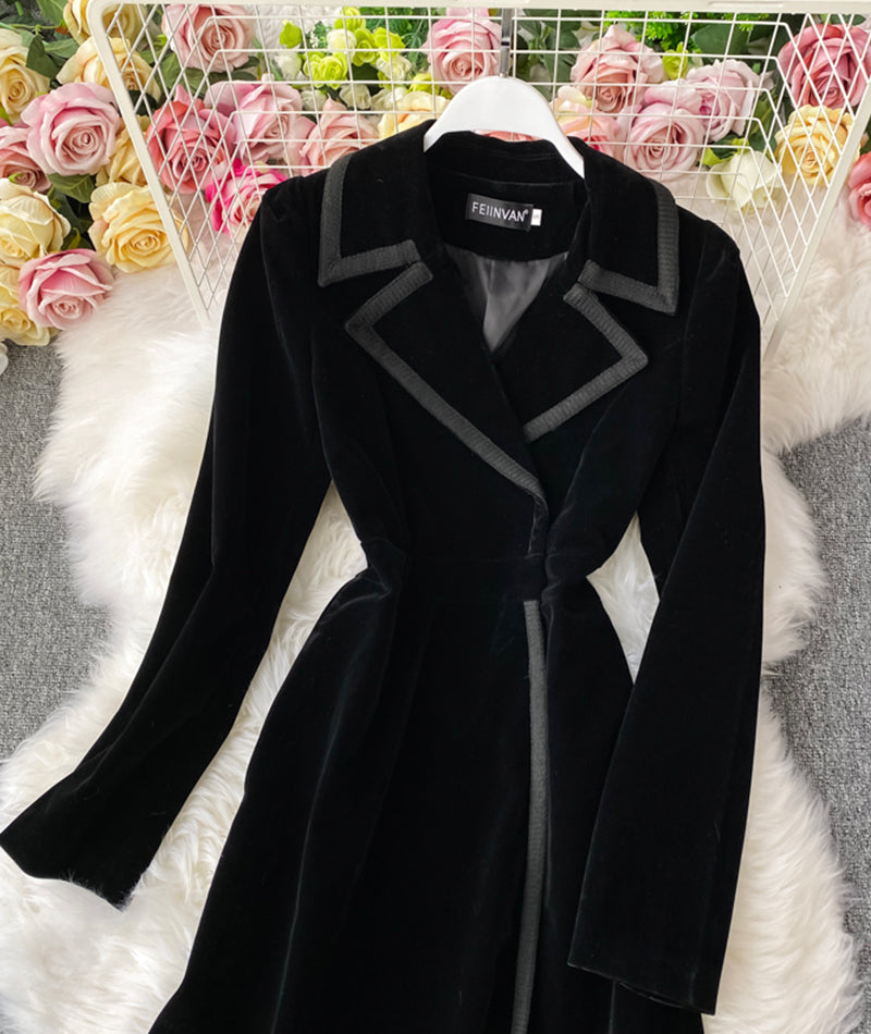 Velvet Long Coat Dress P300