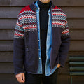 Mens Vintage Fair Isle Knitted Cardigan Sweater elevenforest
