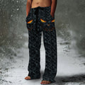 Halloween Evil Pumpkin Emoji Men's Chunky Knit Pants elevenforest