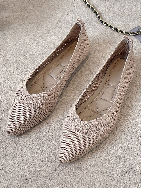 Breathable Hollow Color Flat Shoes
