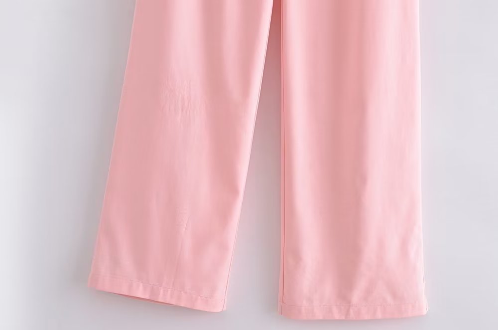 French All Match Decorated Row Button Vest Top Wide Leg Pants Suit Crisscross – ’s Set