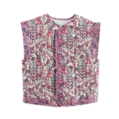 Printed Quilted Waistcoat